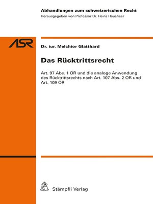 cover image of Das Rücktrittsrecht